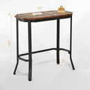 Narrow End Table with Rustic Wood Grain and Stable Steel Frame by LJGDeals