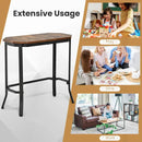 Narrow End Table with Rustic Wood Grain and Stable Steel Frame by LJGDeals