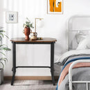 Narrow End Table with Rustic Wood Grain and Stable Steel Frame by LJGDeals