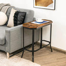 Narrow End Table with Rustic Wood Grain and Stable Steel Frame by LJGDeals