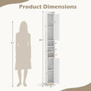 Narrow Bathroom Storage Cabinet with Shelves & Paper Holder by LJGDeals