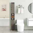 Narrow Bathroom Storage Cabinet with Shelves & Paper Holder by DirectDeals