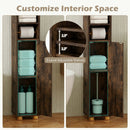 Narrow Bathroom Storage Cabinet with Shelves & Paper Holder by LJGDeals