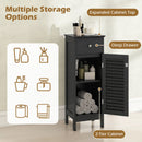 Narrow Bathroom Storage Cabinet with Adjustable Shelf & Drawer