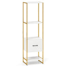 5-Tier Narrow Bookcase with 4 Open Shelves and Storage Drawer by LJGDeals