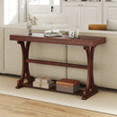 Narrow Console Table Vintage 52 Inch Long with Open Storage Shelf by LJGDeals