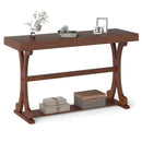 Narrow Console Table Vintage 52 Inch Long with Open Storage Shelf by LJGDeals
