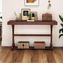 Narrow Console Table Vintage 52 Inch Long with Open Storage Shelf by LJGDeals
