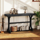 Narrow Console Table Vintage 52 Inch Long with Open Storage Shelf by LJGDeals