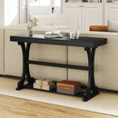 Narrow Console Table Vintage 52 Inch Long with Open Storage Shelf by LJGDeals
