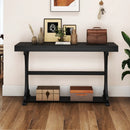 Narrow Console Table Vintage 52 Inch Long with Open Storage Shelf by LJGDeals