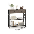 Narrow Console Table with 2 Drawers and 2 Metal Mesh Shelves by LJGDeals