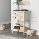Narrow Console Table with 3 Storage Drawers and Open Bottom Shelf by LJGDeals