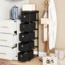 Narrow Dresser with 5 Drawers Slim Storage Tower with Metal Frame-Black by LJGDeals