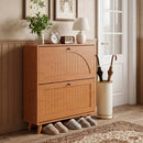 Narrow Shoe Cabinet with Adjustable and Removable Shelves for Entryway Foyer by DirectDeals