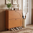 Narrow Shoe Cabinet with Adjustable and Removable Shelves for Entryway Foyer by LJGDeals