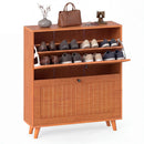 Narrow Shoe Cabinet with Adjustable and Removable Shelves for Entryway Foyer by DirectDeals