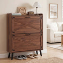 Narrow Shoe Cabinet with Flip Drawers and Adjustable Shelves by DirectDeals