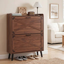 Narrow Shoe Cabinet with Flip Drawers and Adjustable Shelves by LJGDeals