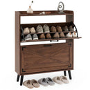 Narrow Shoe Cabinet with Flip Drawers and Adjustable Shelves by LJGDeals