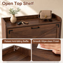 Narrow Shoe Cabinet with Flip Drawers and Adjustable Shelves by DirectDeals