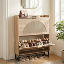 Narrow Shoe Storage Cabinet with Flip Drawers & Shelves by LJGDeals