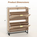 Narrow Shoe Storage Cabinet with Flip Drawers & Shelves by LJGDeals