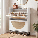 Narrow Shoe Storage Cabinet with Flip Drawers & Shelves by LJGDeals