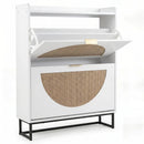 Narrow Shoe Storage Cabinet with Flip Drawers & Shelves by LJGDeals