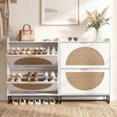 Narrow Shoe Storage Cabinet with Flip Drawers & Shelves by LJGDeals