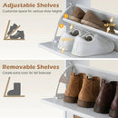 Narrow Shoe Storage Cabinet with Flip Drawers & Shelves by LJGDeals