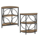 Narrow Side Table with Study Metal Frame and Storage Shelves by LJGDeals