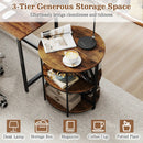 Narrow Side Table with Study Metal Frame and Storage Shelves by LJGDeals