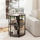 Narrow Side Table with Study Metal Frame and Storage Shelves by LJGDeals
