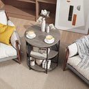 Narrow Side Table with Study Metal Frame and Storage Shelves by LJGDeals