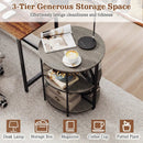 Narrow Side Table with Study Metal Frame and Storage Shelves by LJGDeals