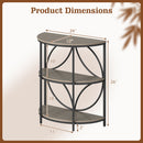 Narrow Side Table with Study Metal Frame and Storage Shelves