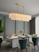 Natural Alabaster Dining Room Chandelier