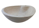 Natural Stone Light Travertine Special Shape Vessel Sink Honed and Filled (W)23,6" (L)17,7" (H)5.9"