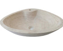 Premium Natural Travertine Beige Vessel Bathroom Sink Honed