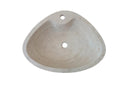 Natural Stone Light Travertine Special Shape Vessel Sink Honed and Filled (W)23,6" (L)17,7" (H)5.9"