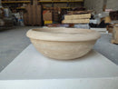 Light Travertine Round Handcrafted Vessel Bathroom Sink 16 Inch