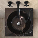 Handcrafted Black And White Marble Pedestal Bathroom Sink 16