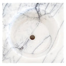 Premium Turkish White Marble Pedestal Sink Hand Carved Square Polished