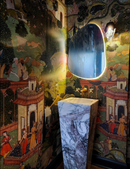 Natural Stone New York White Marble Pedestal Cone Shaped Sink Polished (W)16" (L)16" (H)36"