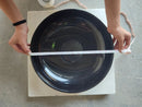 Black Marble Vessel Sink Above Counter Polished 16 Inch Round