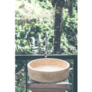 Handcrafted Travertine Beige Natural Stone Vessel Sink 16 Inch