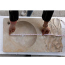 GMSTONE Travertine Light Beige Vessel Bathroom Sink 21-4x18 Inch Countertop
