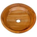 16 Inch Teak Wood Washbasin with Drainage Hole and Rounded Corners by LJGDeals