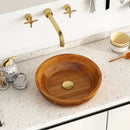 16 Inch Teak Wood Washbasin with Drainage Hole and Rounded Corners by LJGDeals